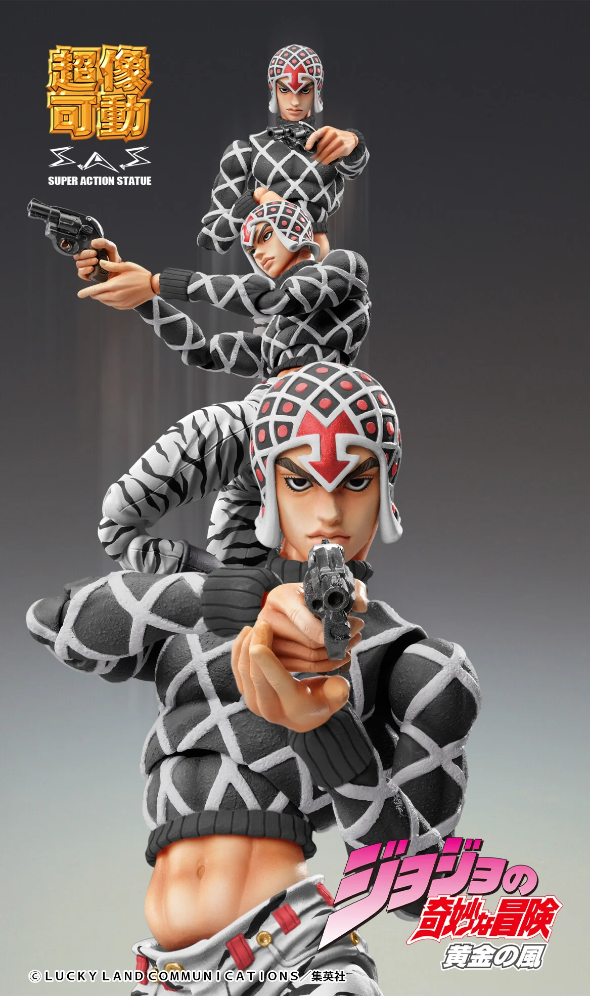 Jojo no Kimyou na Bouken - Ougon no Kaze - Guido Mista - Sex Pistols - Super Action Statue - Ver. Black (Medicos Entertainment) - Image 3