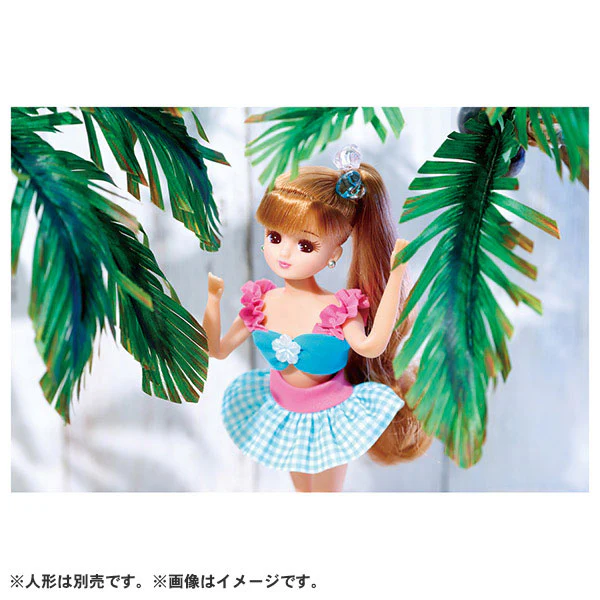 Licca-chan LW-13 Gingham Checker & Flower Swimsuit Set - Image 3