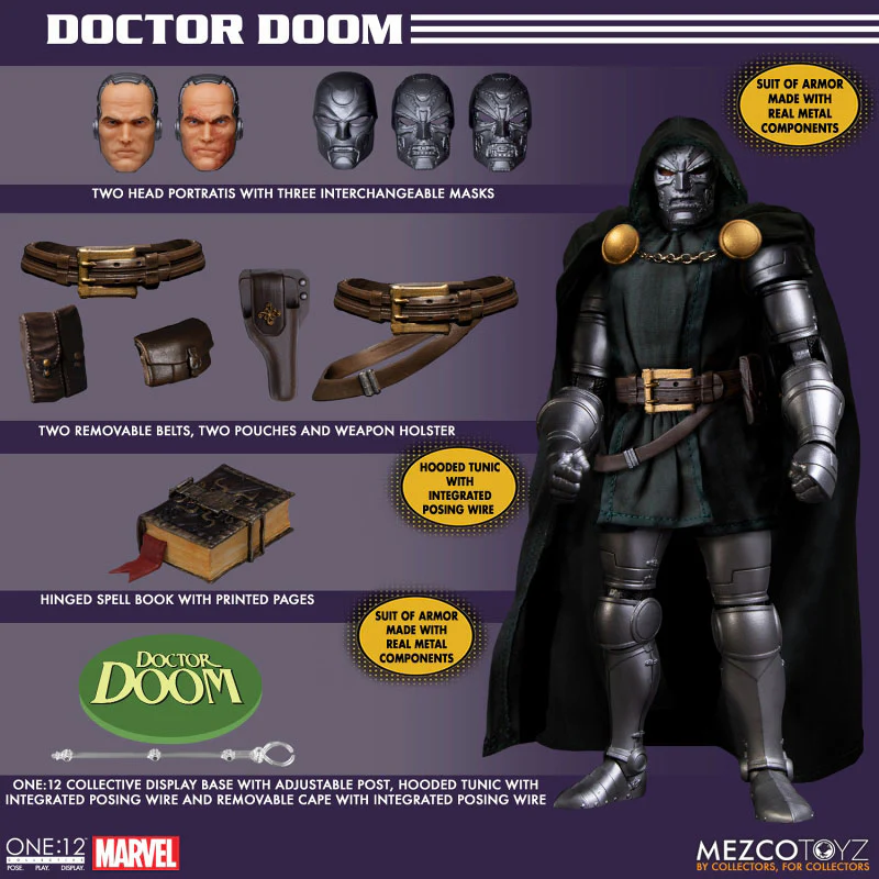ONE:12 Collective / Marvel Comics: Dr. Doom 1/12 Action Figure - Image 5