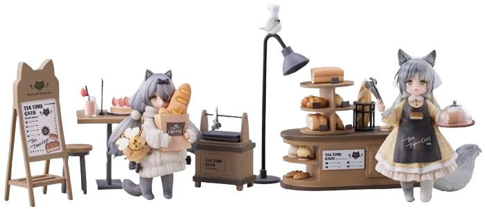 Original - Tea Time Cats - British Shorthair & Dragon Li - Meow Town (Ribose)