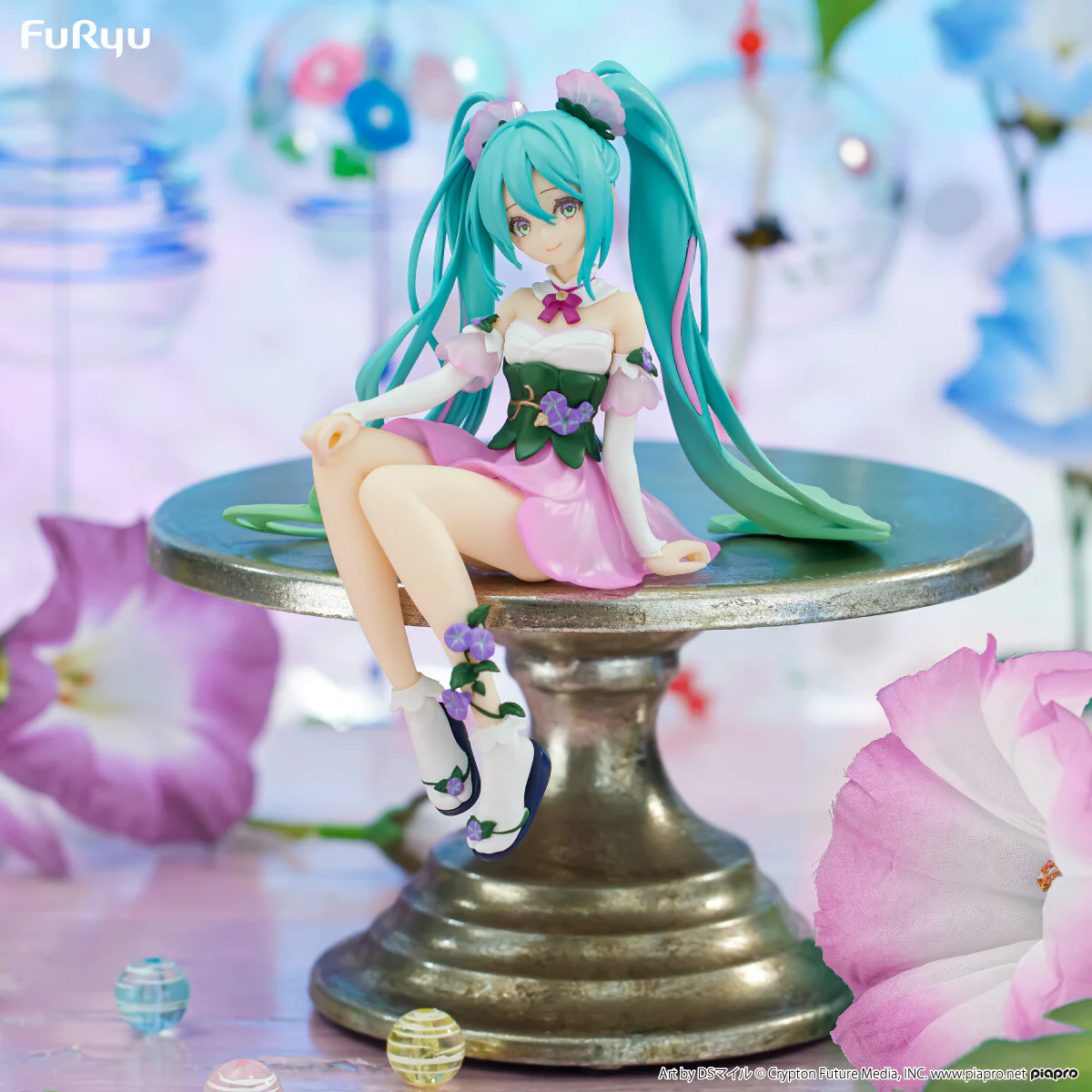 Piapro Characters - Hatsune Miku - Flower Fairy - Noodle Stopper Figure - Asagao, Pink ver. (FuRyu) - Image 3