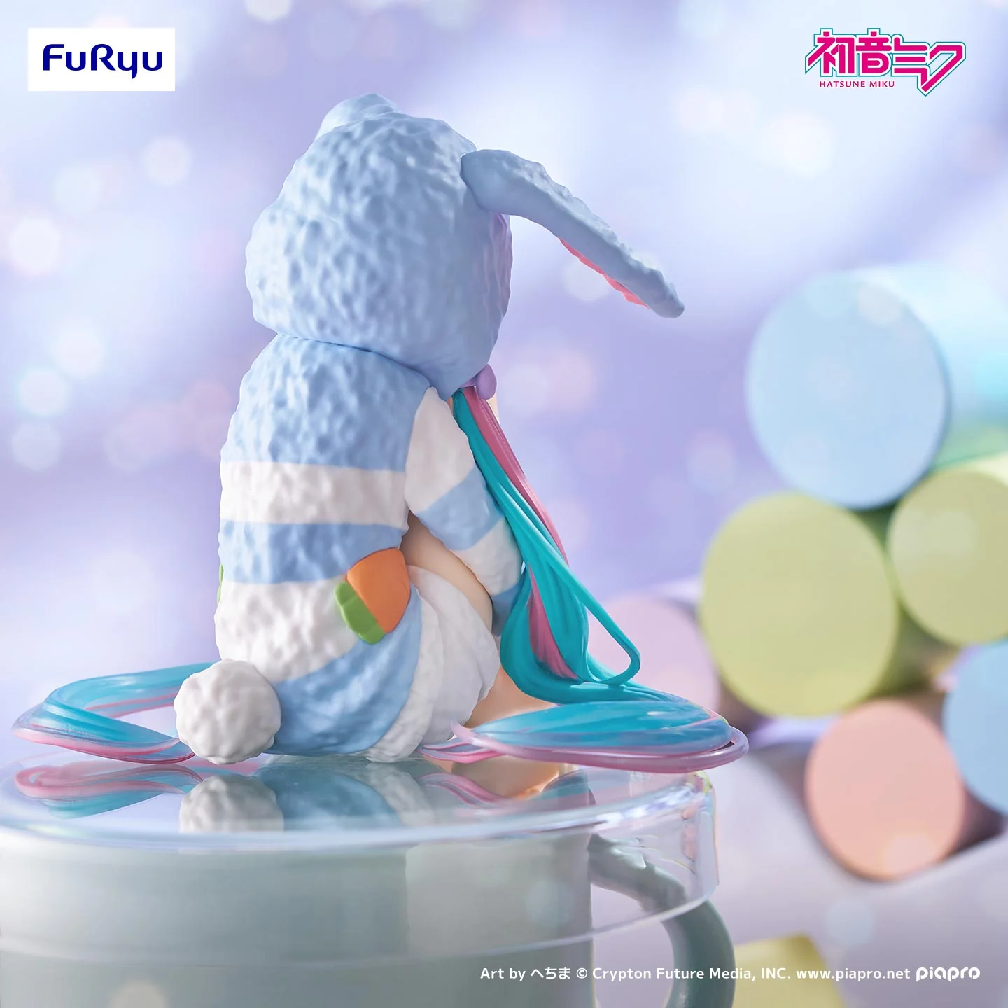 Piapro Characters - Hatsune Miku - Noodle Stopper Figure - Usamimi Pajama, Blue Ver. (FuRyu) - Image 3