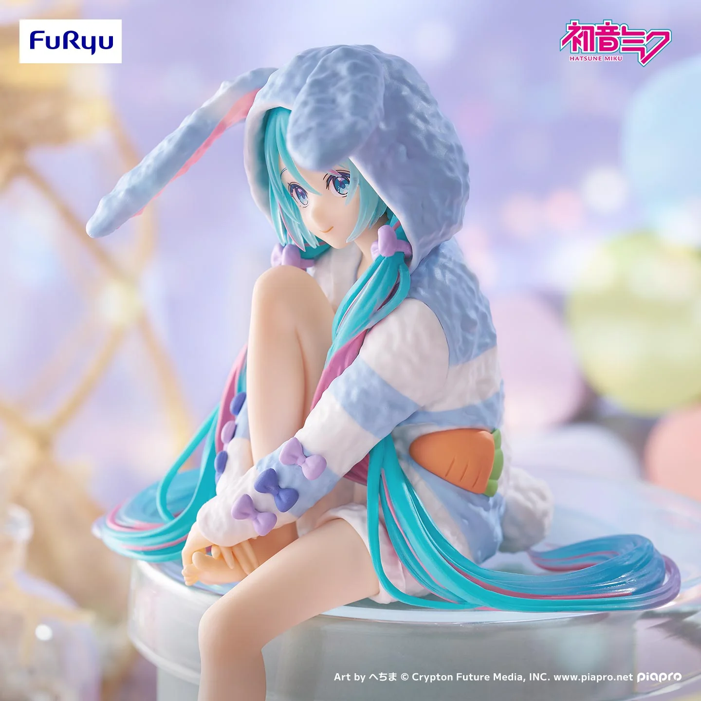 Piapro Characters - Hatsune Miku - Noodle Stopper Figure - Usamimi Pajama, Blue Ver. (FuRyu) - Image 4