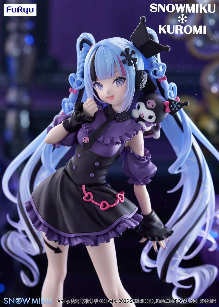 Sanrio Characters - Vocaloid - Hatsune Miku - Kuromi - Trio-Try-iT Figure (FuRyu) - Image 3